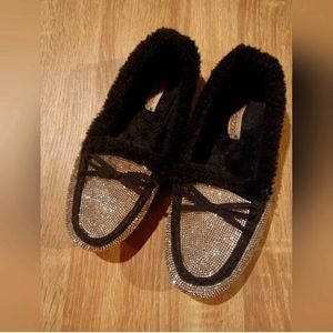 Shoe dazzle rhinestone studded slip on shoes